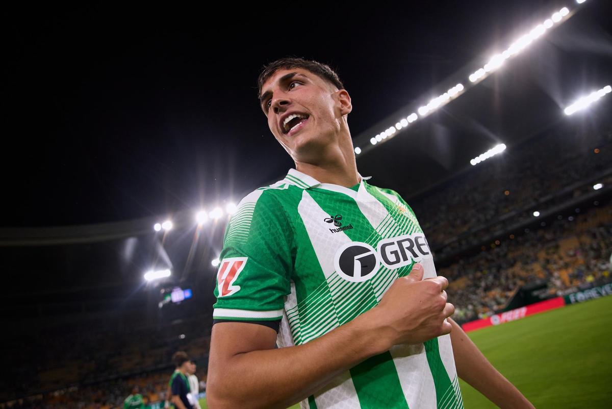 Facundo Bernal, en su debut oficial con el Betis en La Cartuja ante la Real Sociedad