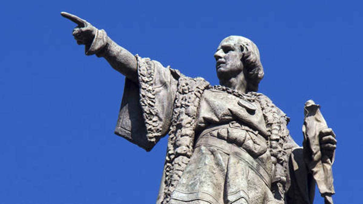 La estatua de Colón.