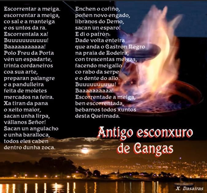 O texto dun antigo esconxuro de Cangas.