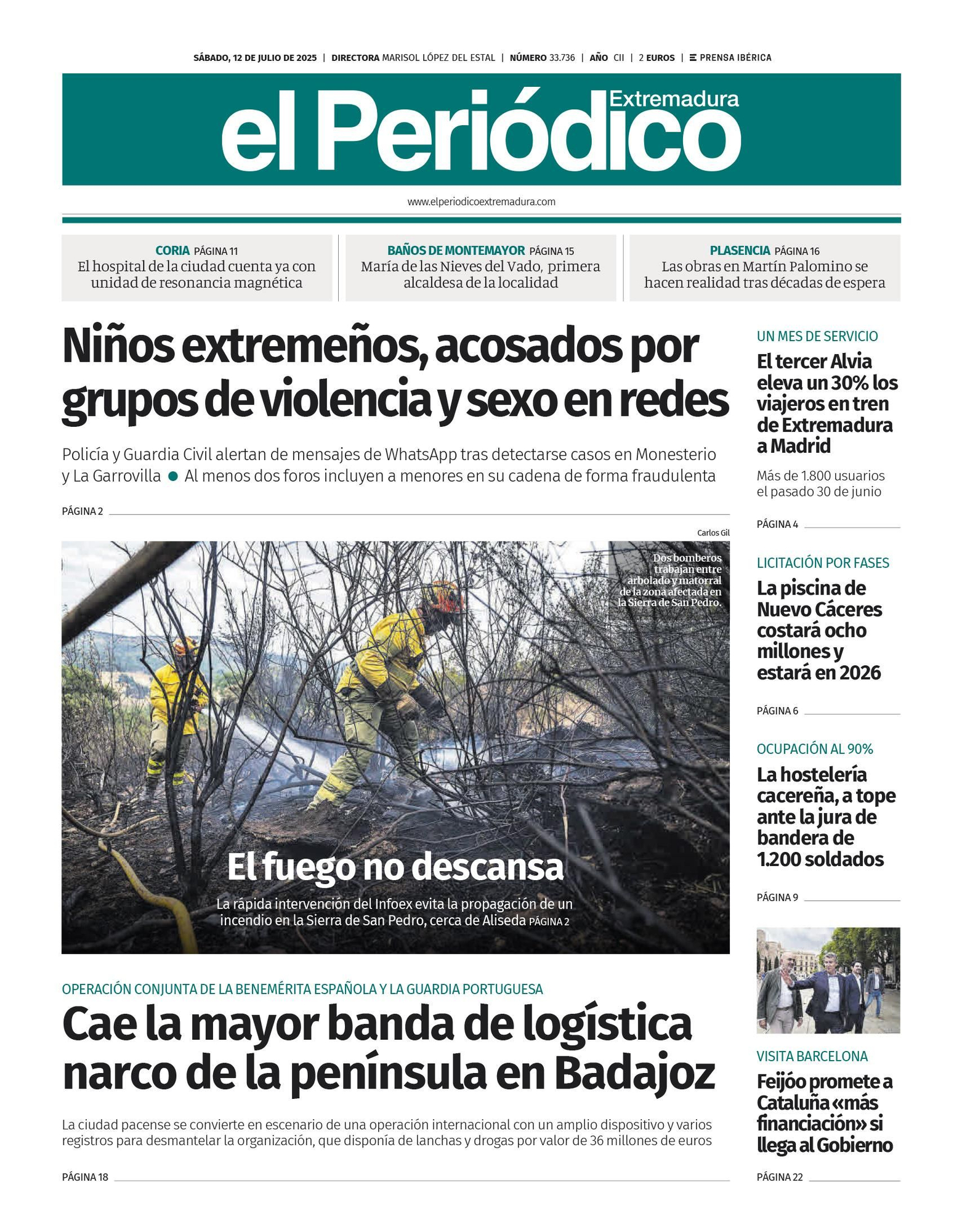 Consulta la portada correspondiente al día 12 de julio de 2025