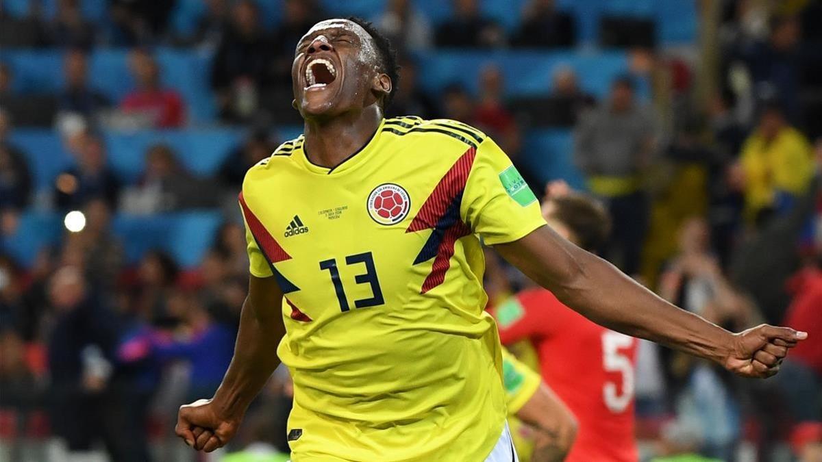 rpaniagua44137092 topshot   colombia s defender yerry mina celebrates after sc180704191009