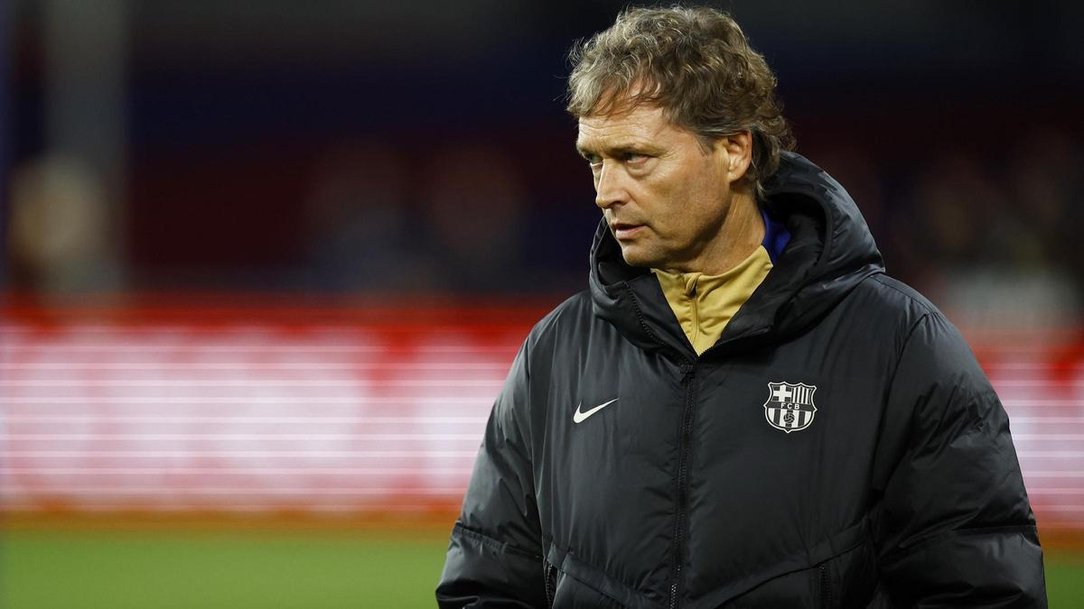 Marcus Sorg, el ayudante de Hansi Flick, durante el Barça-Leganés en Montjuïc.