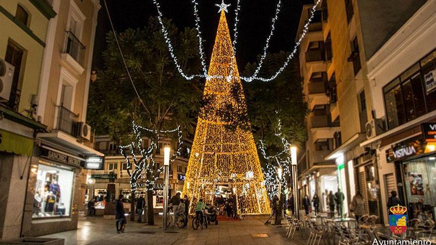 El alumbrado navideño de Don Benito en 2020.