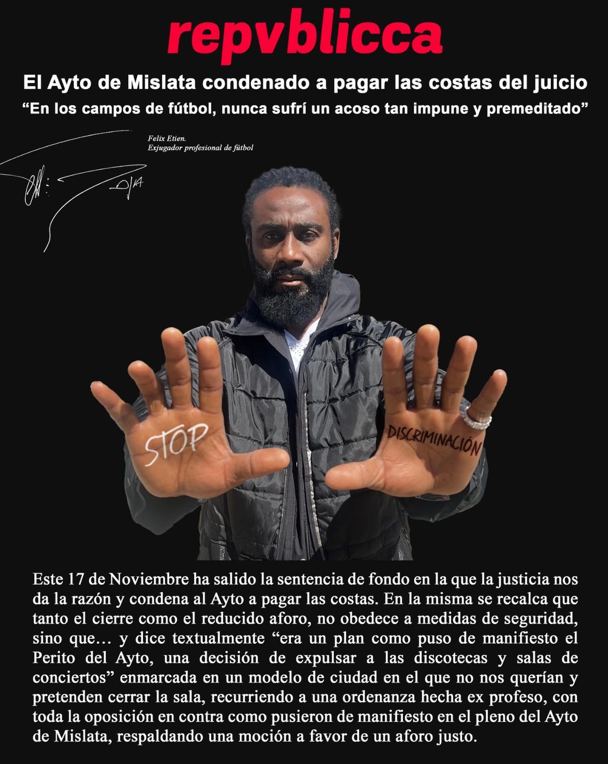 Comunicado de la sala Repvblicca ante la sentencia a su favor.