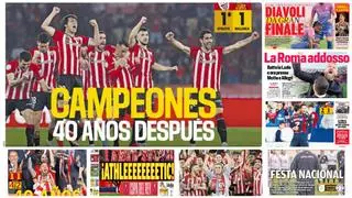 El Athletic, campeón de Copa 40 años después, lo más destacado en la prensa deportiva de hoy