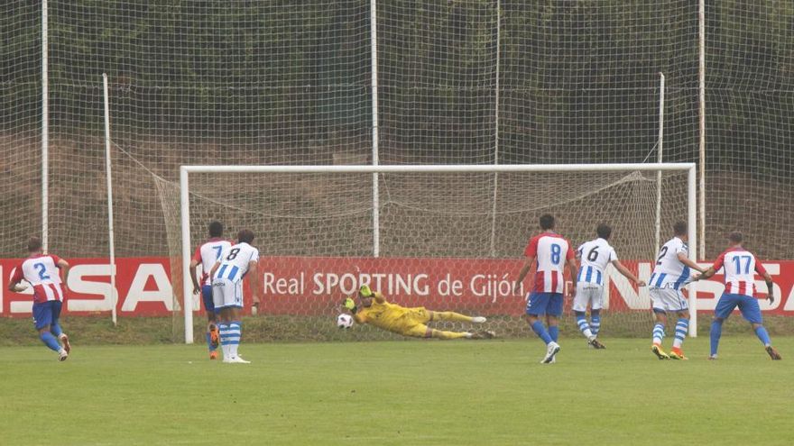 El Sporting B rescata un punto al final que sabe a victoria ante la Real Sociedad B