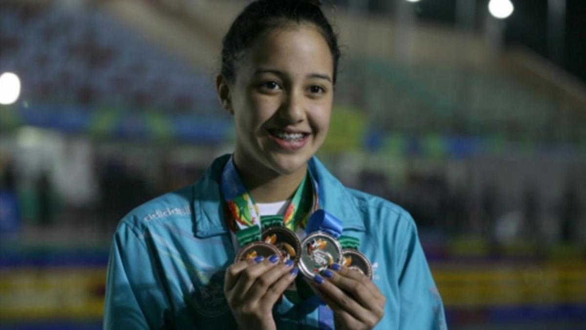 La joven nadadora nepalí Gaurika Singh.