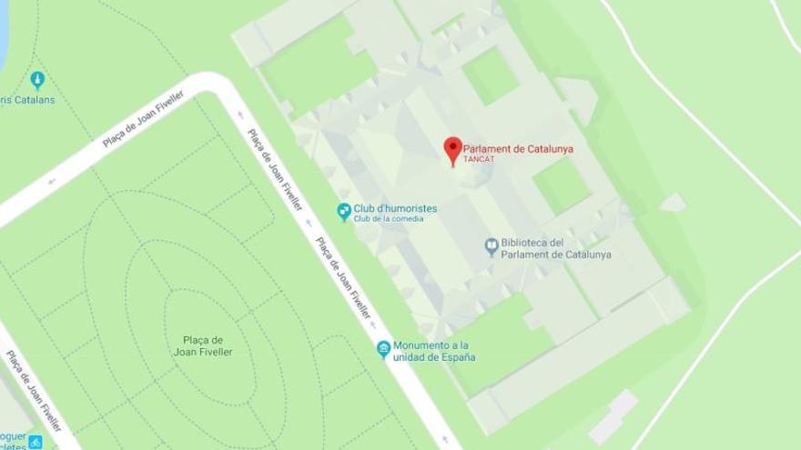 El Parlament de Catalunya apareix com a «Club de la comèdia» a Google Maps