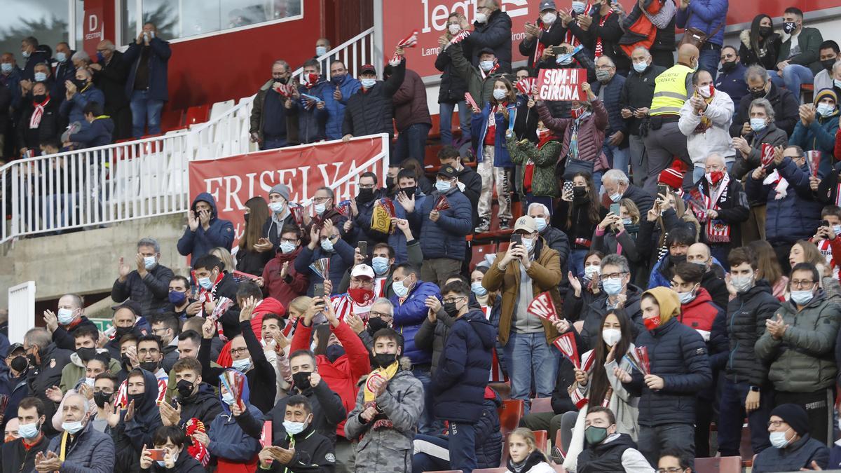 Una imatge del gol sud diumenge passat contra el Cartagena