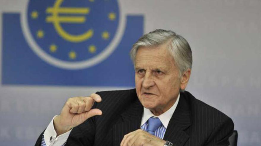 Jean-Claude Trichet durante la comparecencia de ayer.