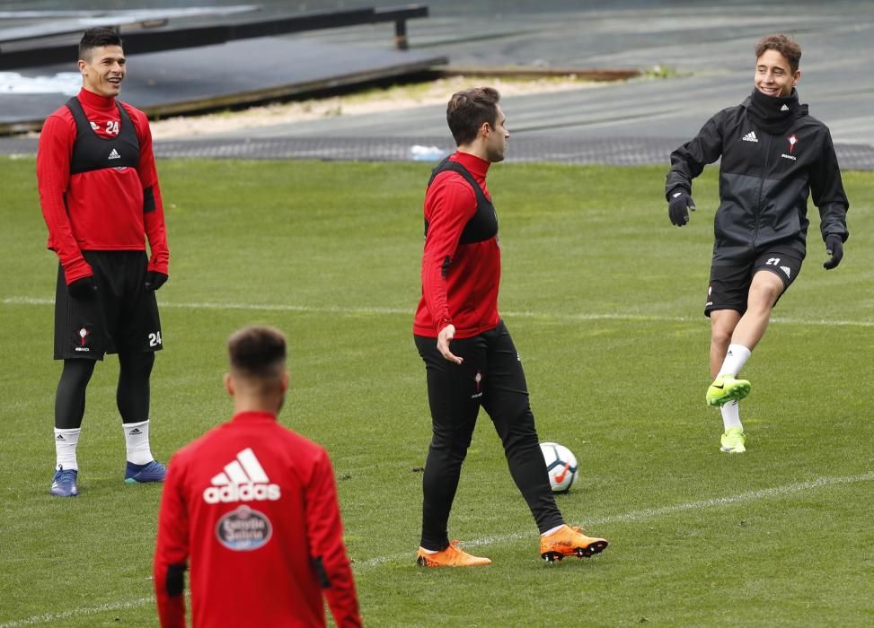 Juan Carlos Unzué dispone el último entrenamiento de su equipo antes del viaje a Butarque.