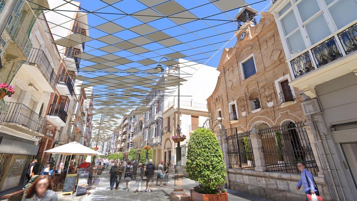 Recreación de cómo quedará la calle del Carmen con el nuevo plan sombra