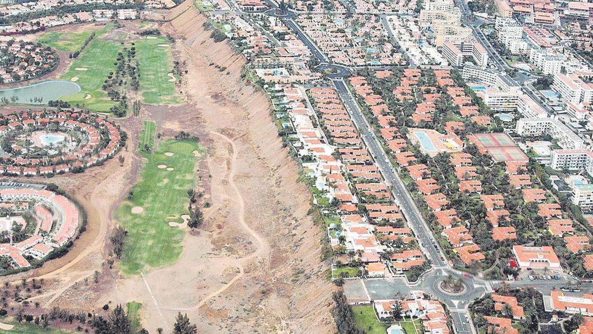 Vista aérea de la zona de Maspalomas.