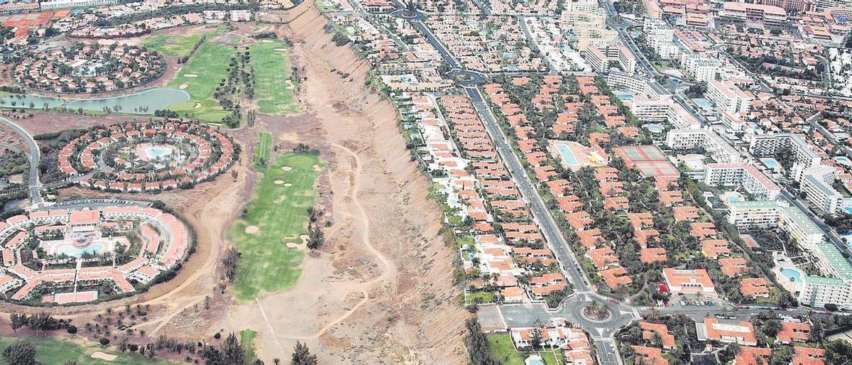 Vista aérea de la zona de Maspalomas.