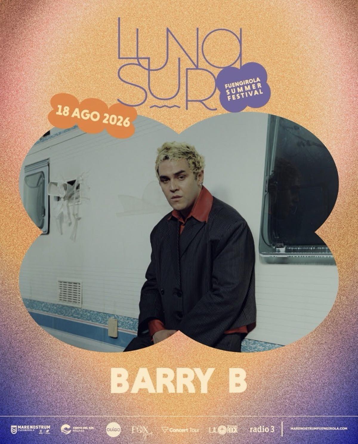 Cartel de Barry B en el festival Luna Sur.
