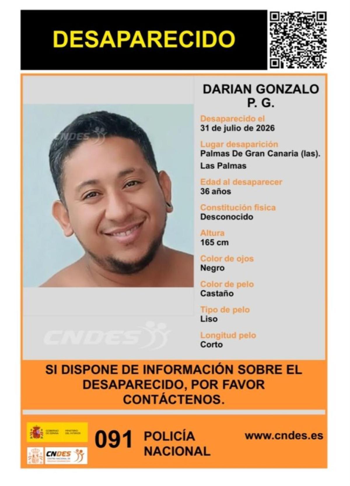 Ficha del desaparecido.