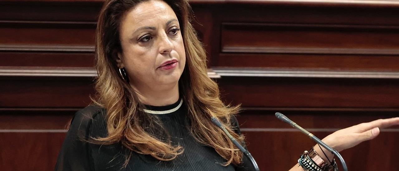 Cristina Valido, dputada de CC, en el Parlamento de Canarias.