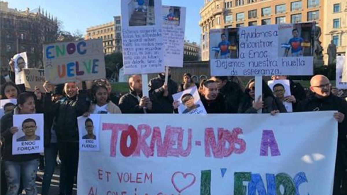 Concentración en la plaza de Catalunya