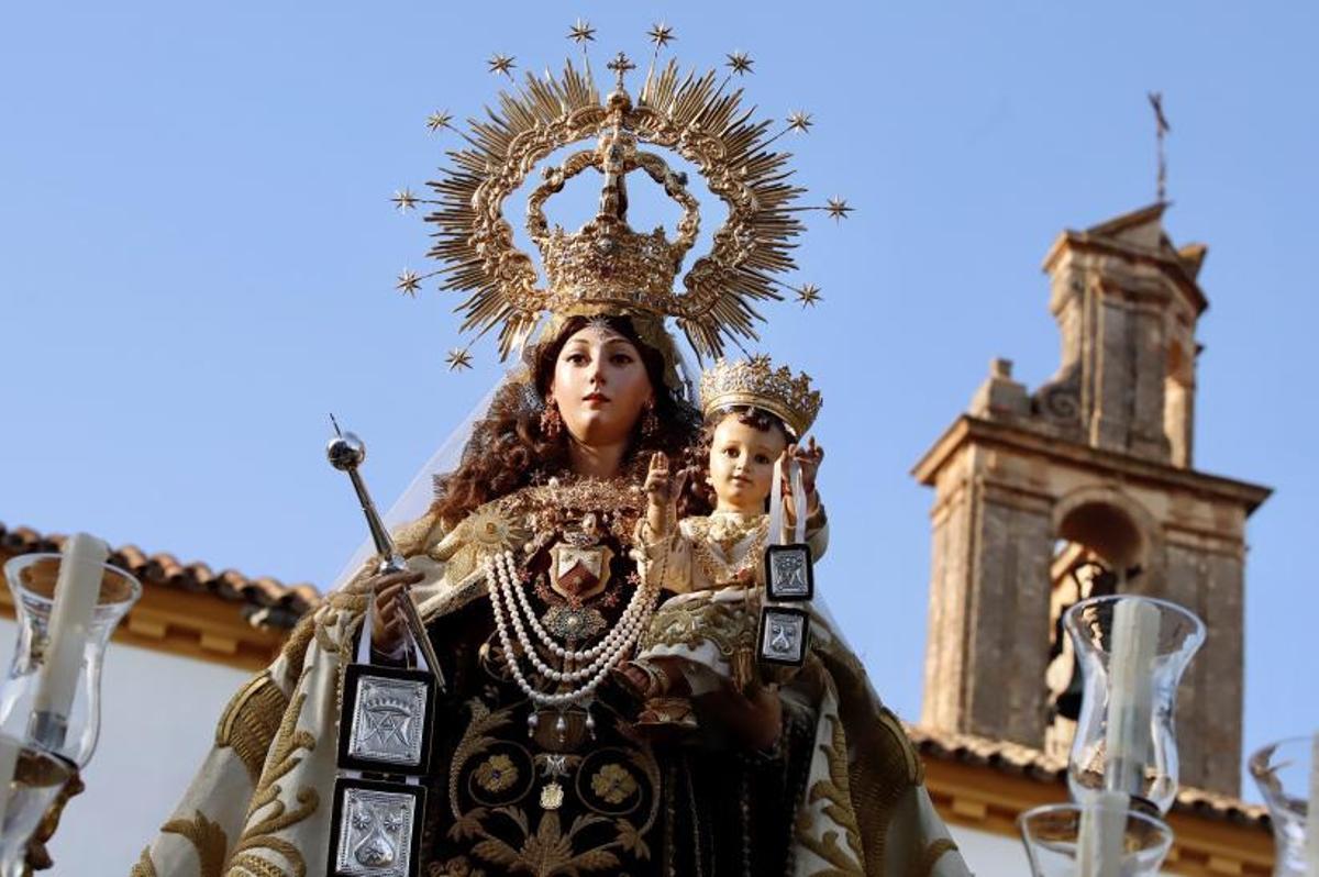 Imagen de la Virgen del Carmen de Puerta Nueva, en su anual procesión de julio.