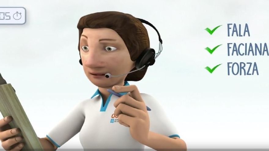 Ilustración de un vídeo del Sergas para informar sobre los síntomas del ictus
