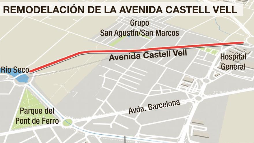 Así será la remodelación de la avenida Castell Vell de Castelló