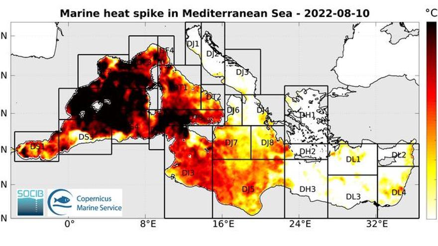 El mar balear igualó el miércoles su récord de temperatura media al marcar 29,11 grados