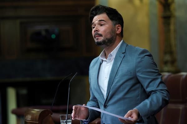 El portavoz de ERC, Gabriel Rufián, durante una intervención en el Congreso