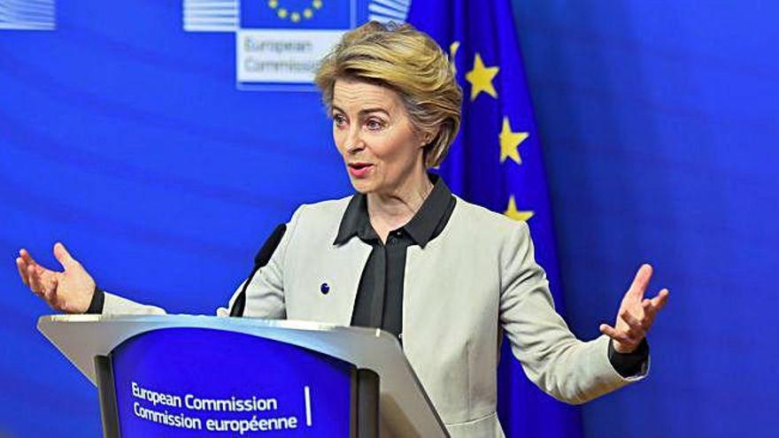 La presidenta de la Comissió Europea, Ursula von der Leyen, durant la presentació del pacte verd europeu