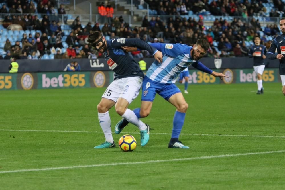 El conjunto blanquiazul comienza el año 2018 perdiendo en La Rosaleda ante el conjunto españolista con un solitario tanto de Sergi Darder al poco de iniciarse el encuentro