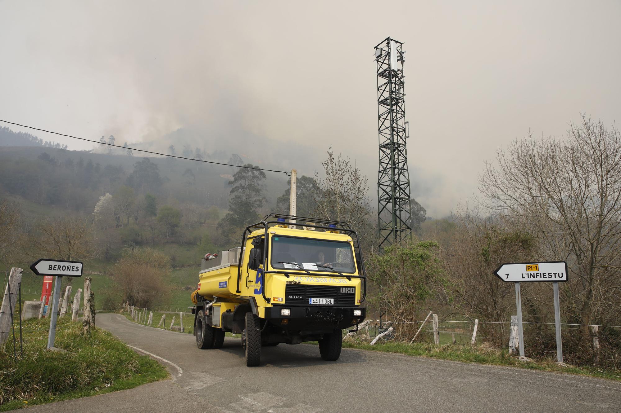 Incendio en la zona de Ques en Piloña