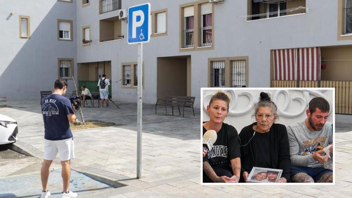 El edificio donde tuvo lugar el tiroteo la noche del pasado domingo y la familia de Ramón, muerto en 2024.