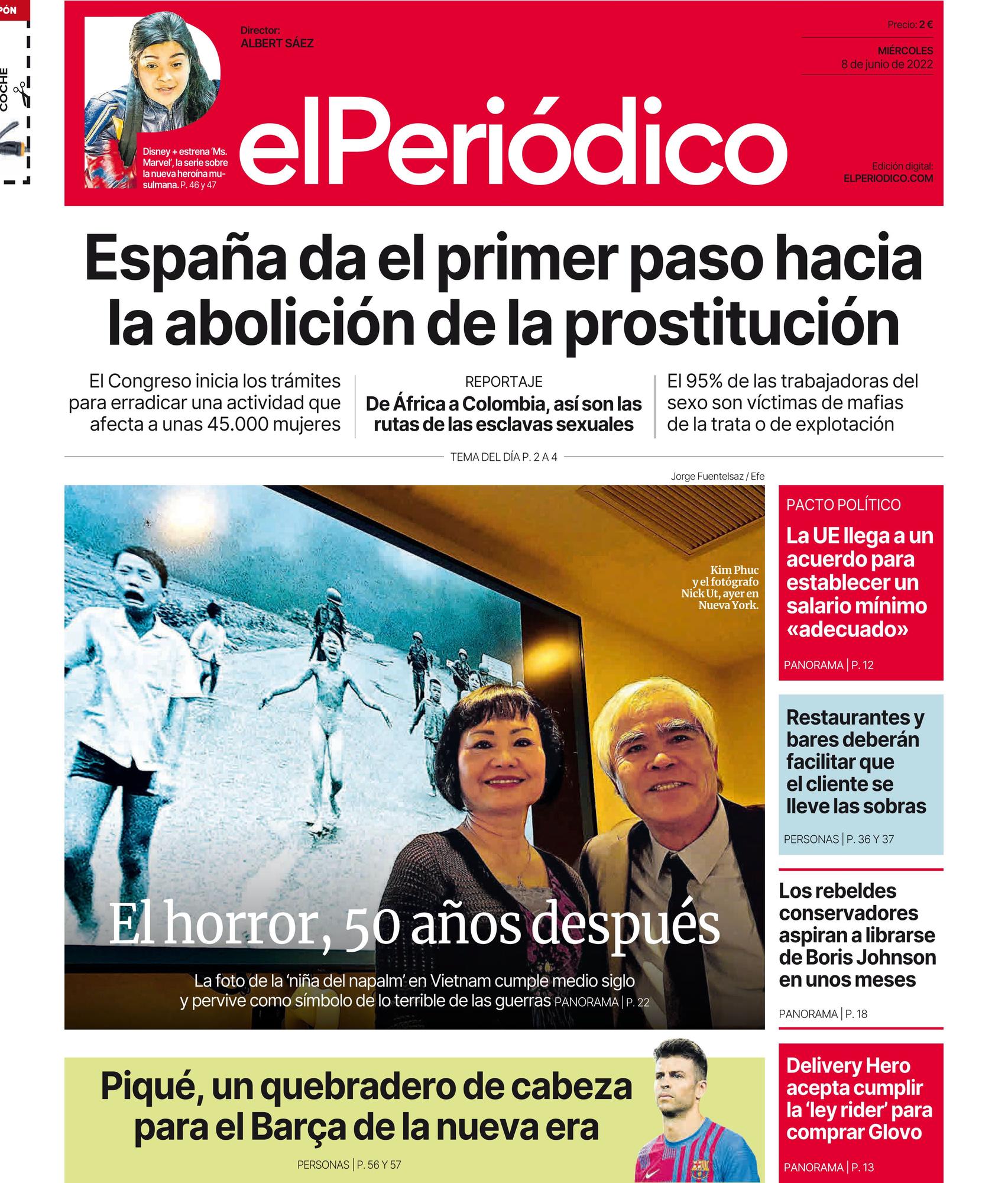 La portada de EL PERIÓDICO del 8 de junio de 2022