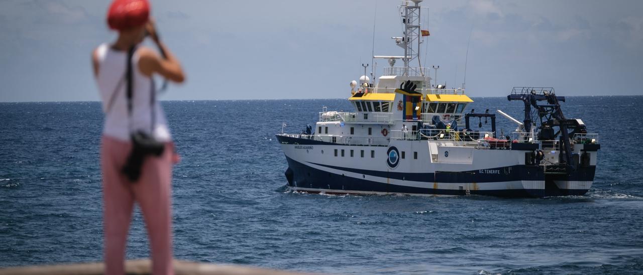 El buque de investigación oceanográfica ‘Ángeles Alvariño’ en Tenerife.