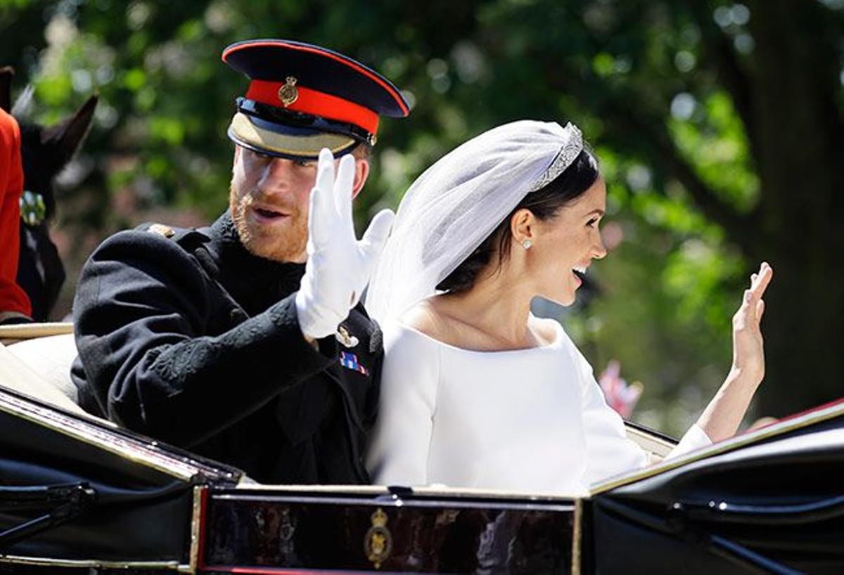 El paseo en carruaje tras la boda de Harry y Meghan