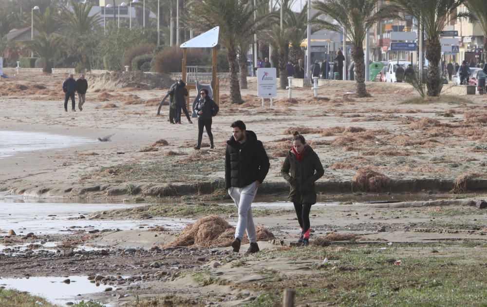 Daños en el litoral de Camp de Morvedre tras el paso del temporal Gloria