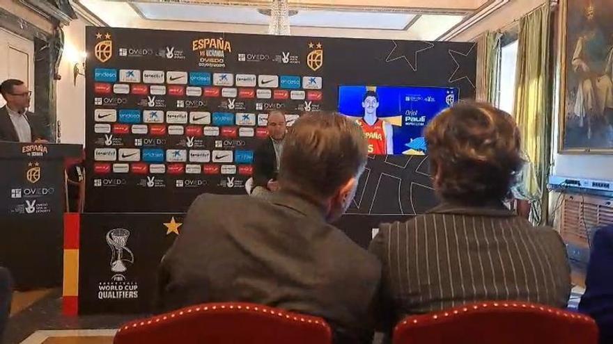 VÍDEO: El seleccionador de España de baloncesto dio el Oviedo la convocatoria para los partidos de España contra Ucrania