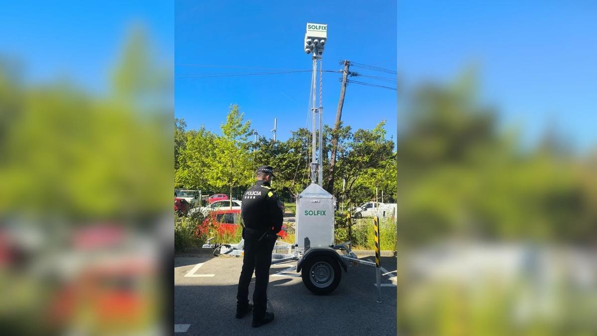 El sistema de vídeocàmeres instal·lat provisionalment per la festa de la primavera a Martorell