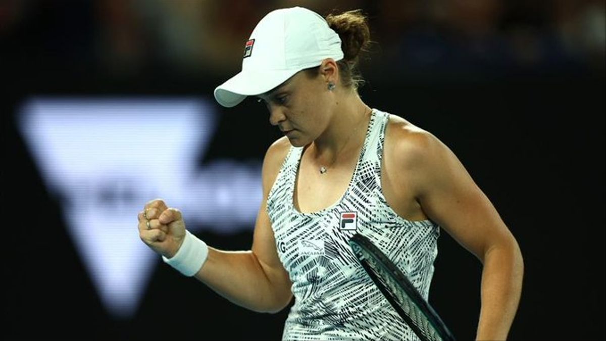 Barty celebra un punto, durante la final ante Collins.