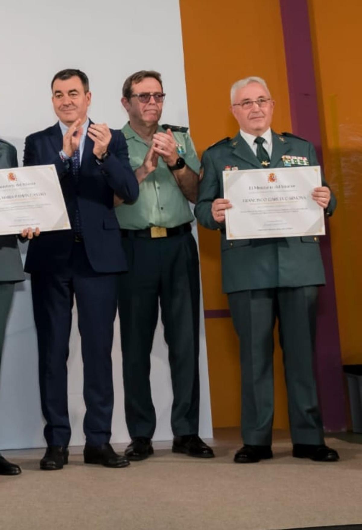 El suboficial mayor, en la recepción del Plan Director del Ministerio del Interior, en Galicia.