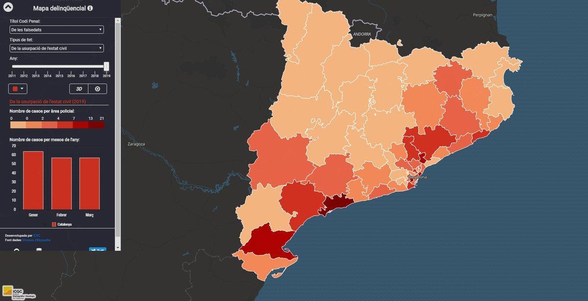 Este mapa interactivo muestra los datos de delincuencia en Catalunya Este mapa interactivo muestra los datos de delincuencia en Catalunya