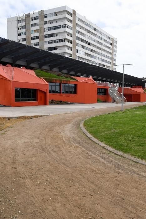 Obras en el parque del Estadio Insular