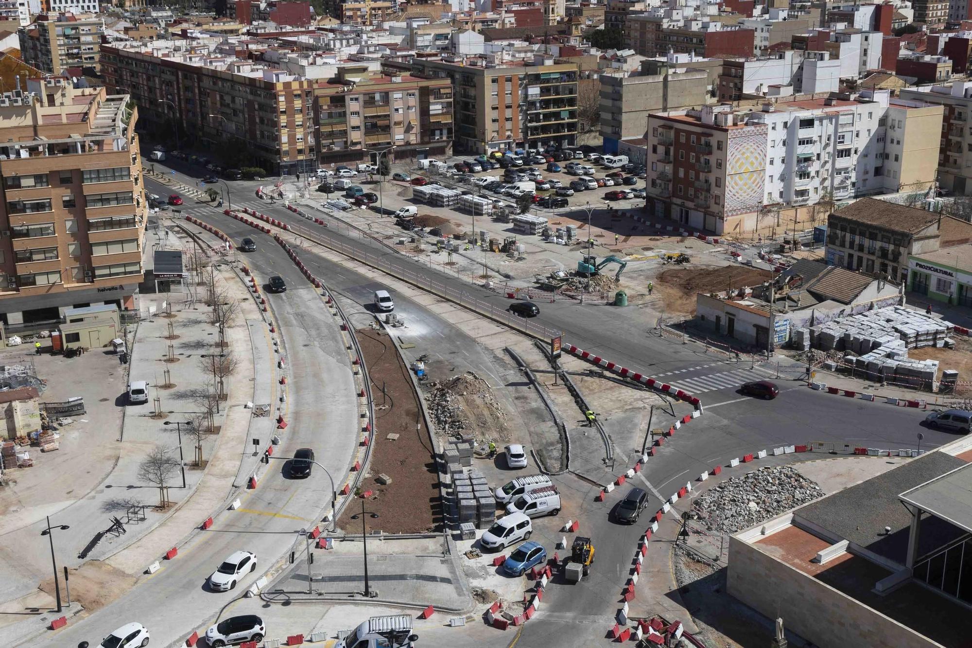 Así avanzan las obras del bosque urbano del Cabanyal