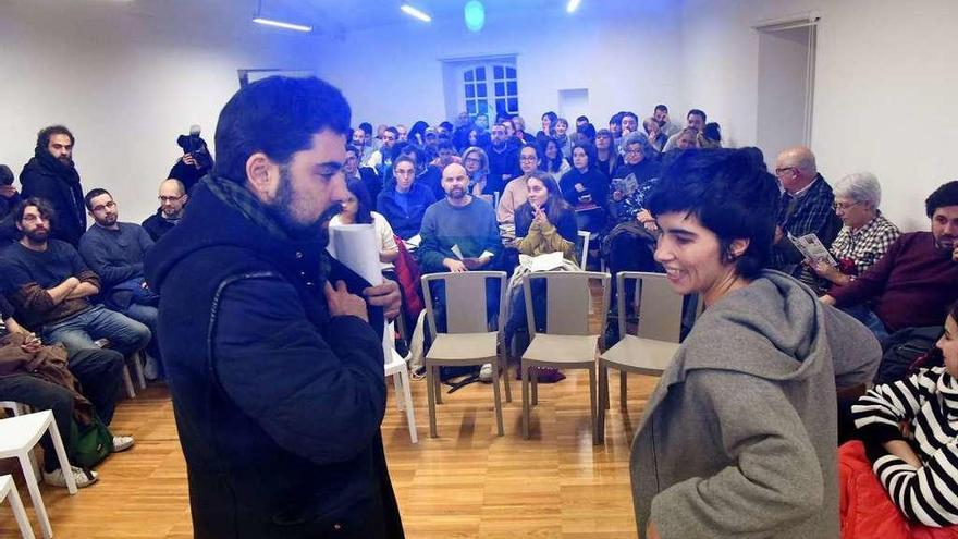 Xiao Varela y Claudia Delso, el jueves, en el encuentro de la Ciudad Vieja.