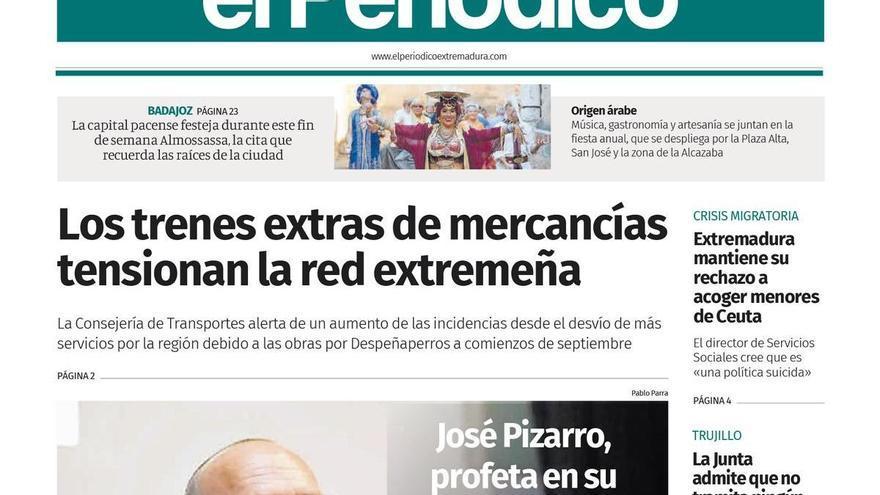 Consulta la portada en papel de El Periódico Extremadura este sábado, 26 de septiembre