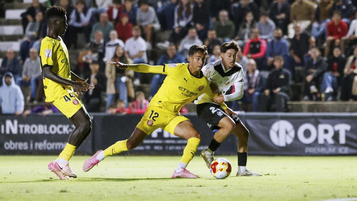 Vitor Reis i Papa Dame Ba, en acció durant el partit a Inca contra el Constància de primera ronda