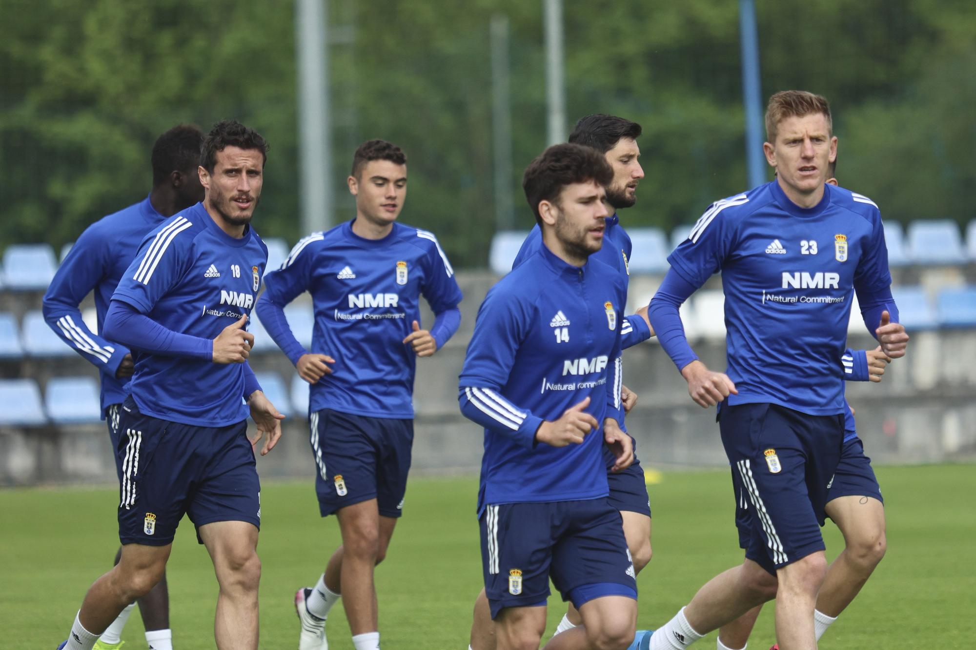 El entrenamiento del Oviedo tras perder en Girona