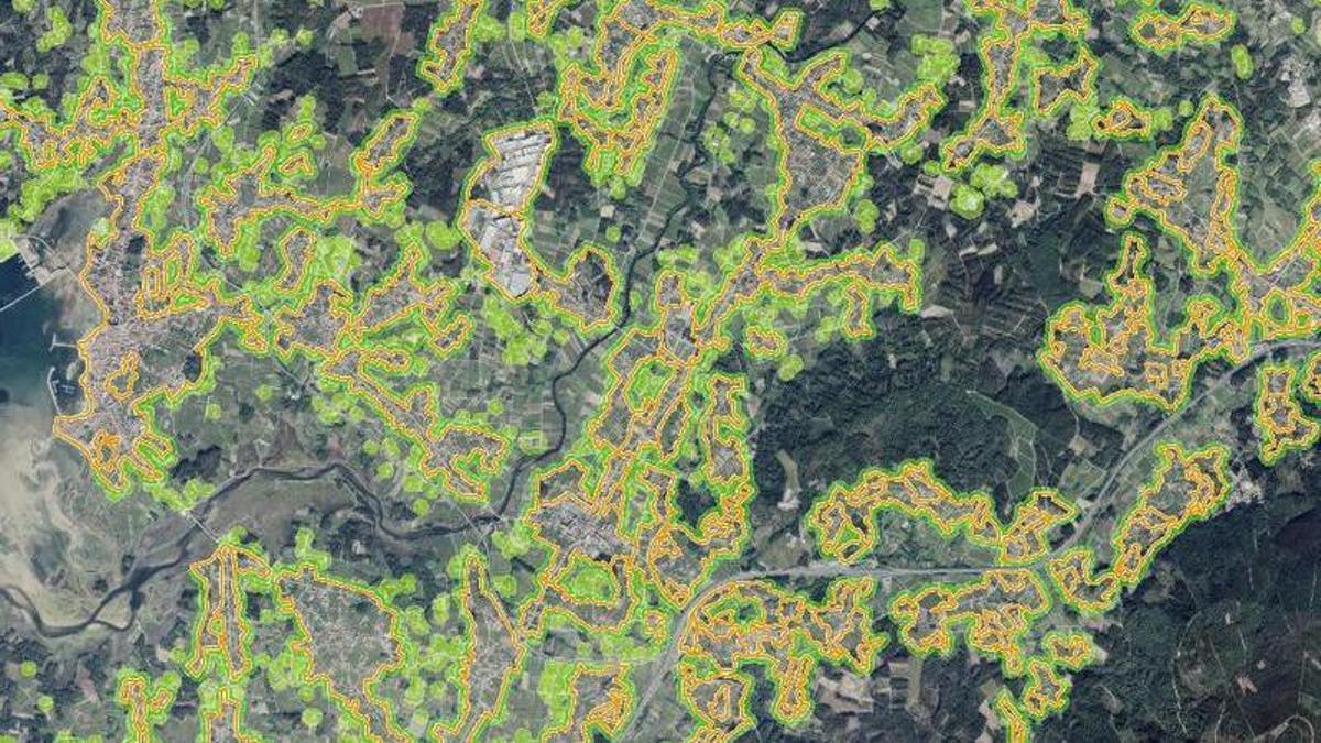 Mapa con las parcelas afectadas por la normativa