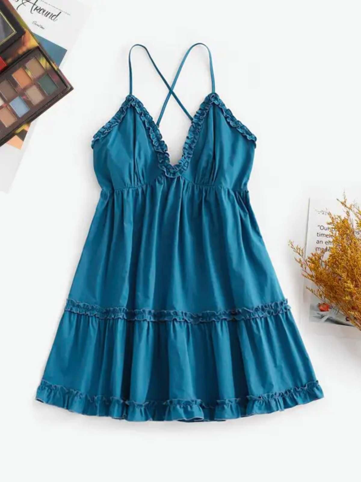 Vestido corto de tirantes de Zaful