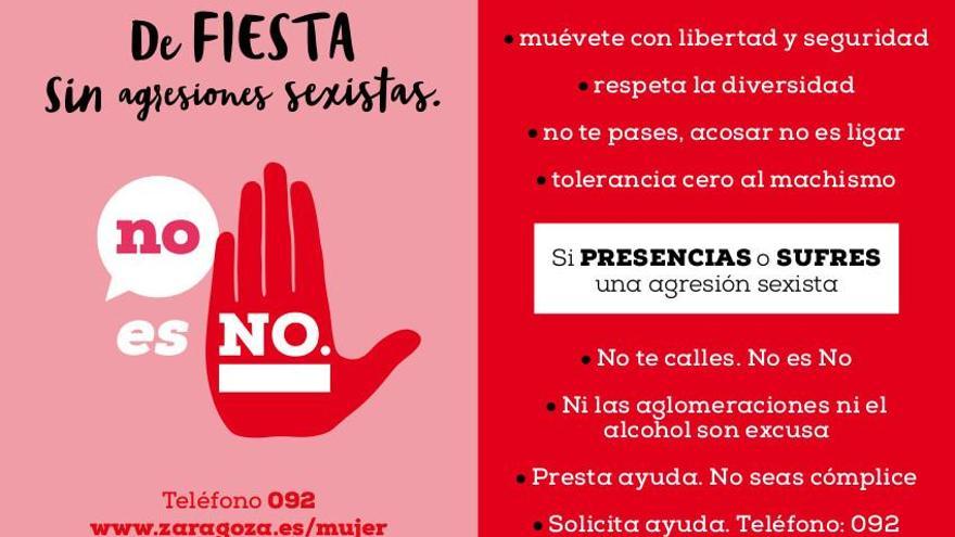 Los actos del Pilar se suspenderán 5 minutos si suceden agresiones sexistas