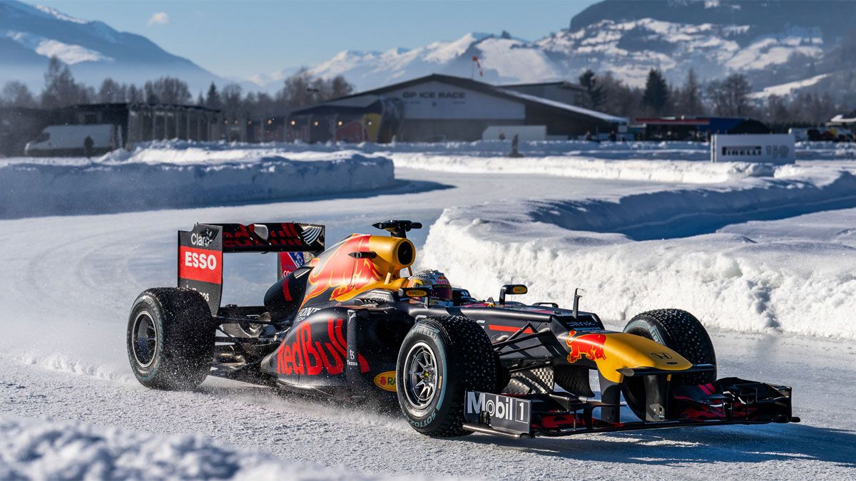 Verstappen, a todo gas en el circuito de hielo de Zell am See